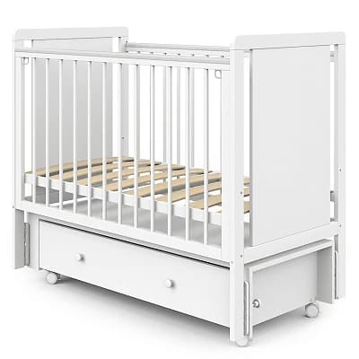 Кровать детская Indigo Classic маятник на колесах, ящик