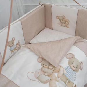 Комплект в прямоугольную кроватку Lappetti Little mouse 6 предметов