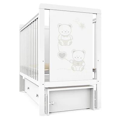 Кровать детская Indigo Happy Friends маятник на колесах, ящик