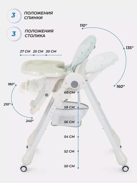 Стульчик для кормления Rant Cream 2024